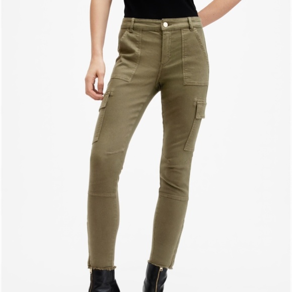 NEW AllSaints DURAN SKINNY DENIM CARGO JEANS, Olive Green, Size 27 (=US 6) - Picture 2 of 9